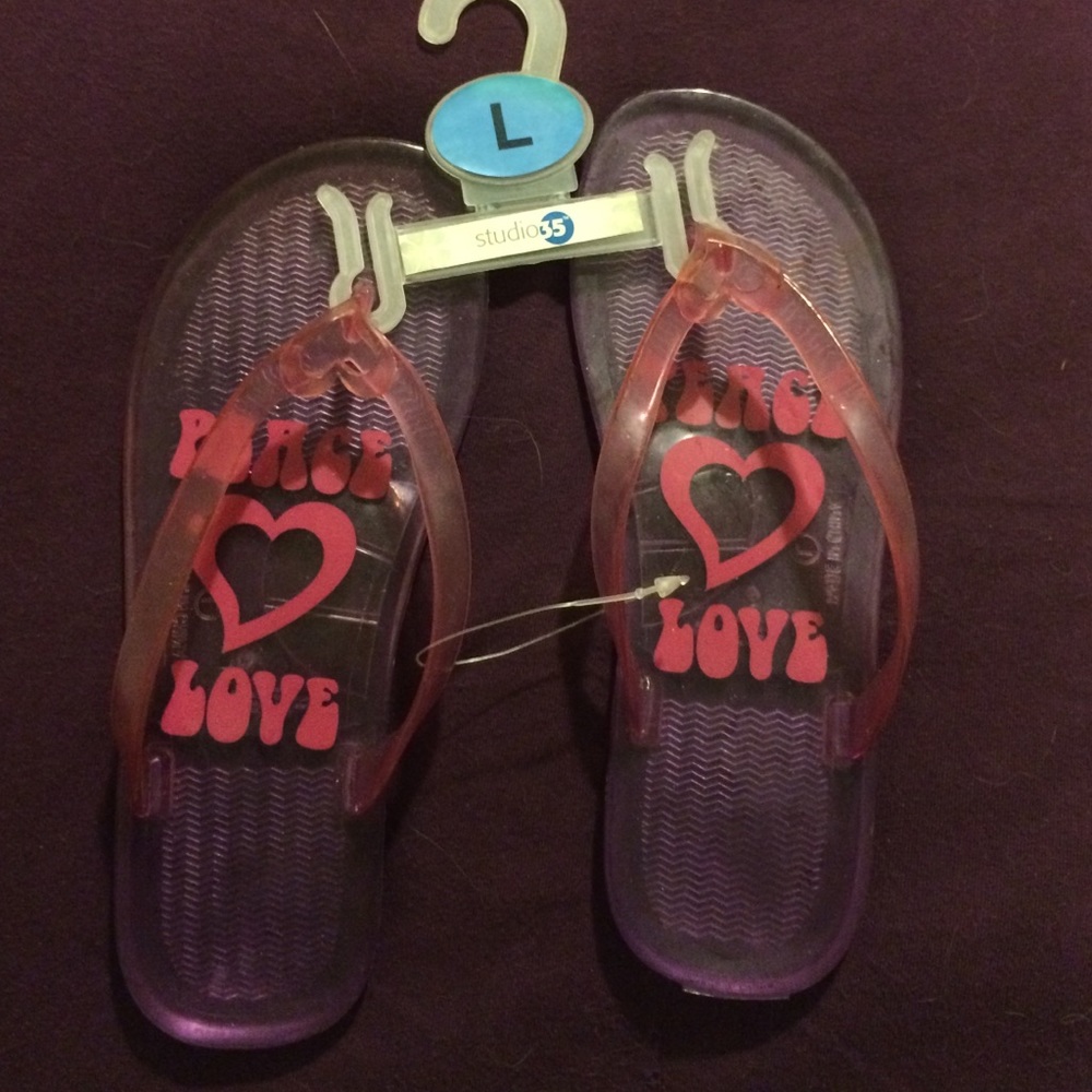 Brand New Kids Size Large Jelly Flip Flops